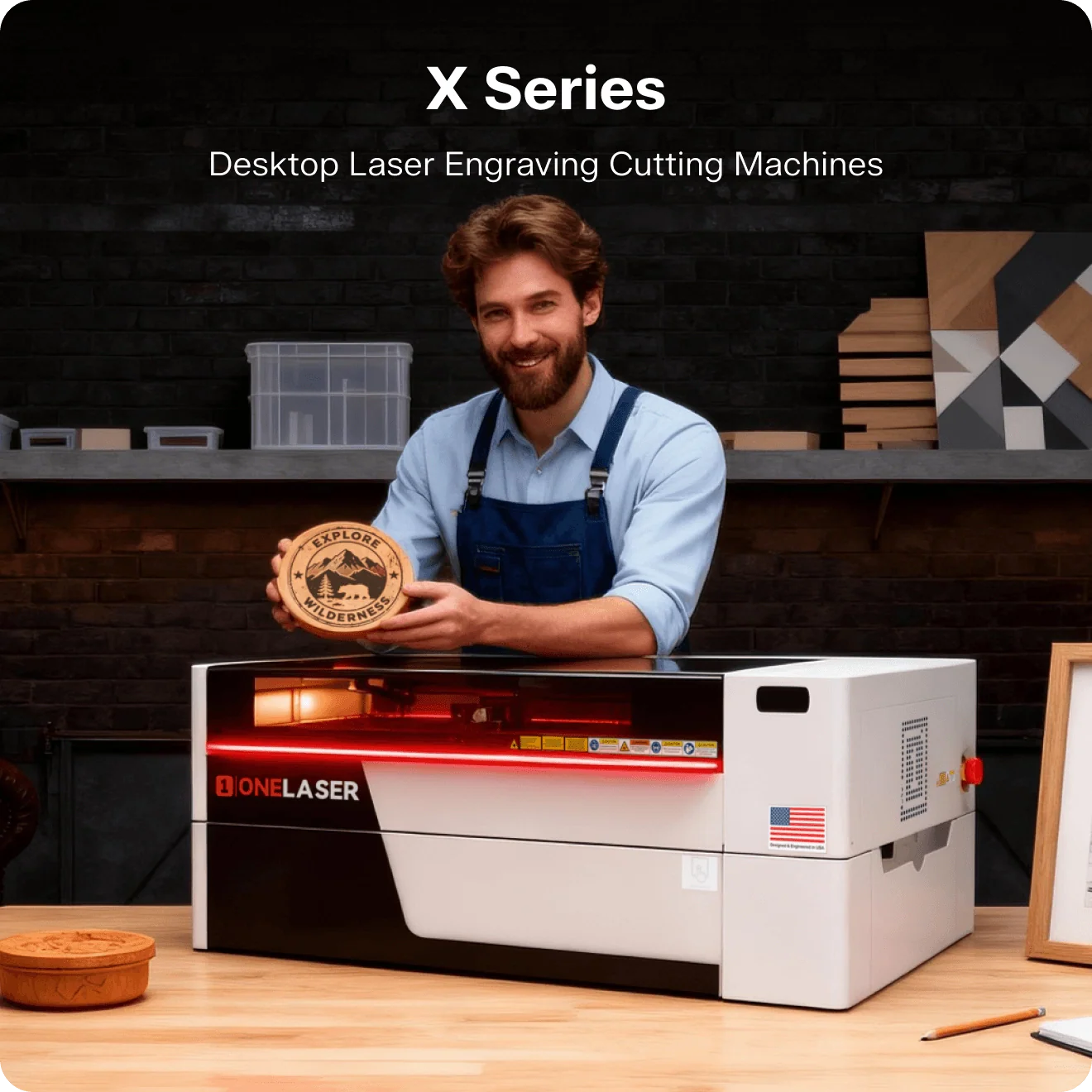 OneLaser XRF™ Performance Desktop Laser Engraver (38W RF)