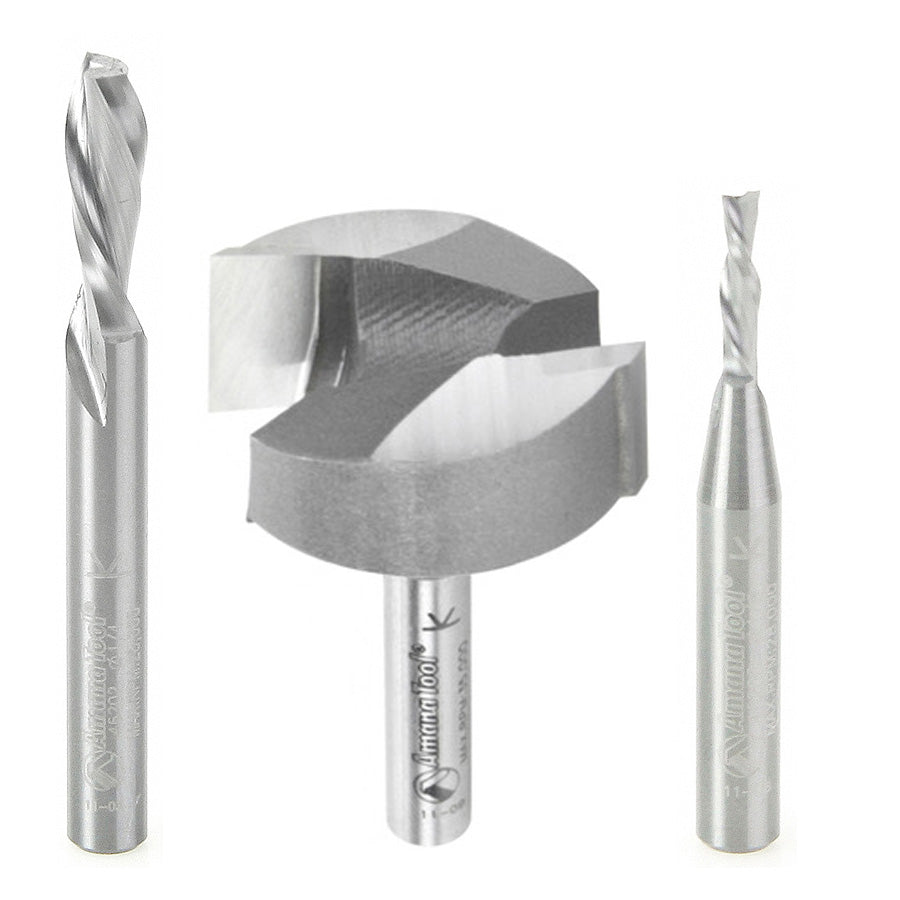 Axiom 3-Pc Carbide CNC Router Bit Starter Set, 1/4 in Shank ABS201