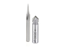 Axiom 2-Pc Pro Signmaking CNC Bit Set, 1/2 in & 1/4 in Shanks by Amana Tool ABS305