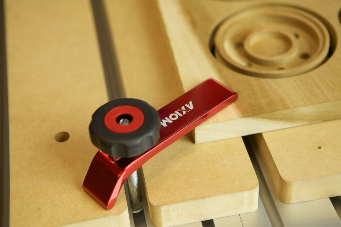 Axiom Aluminum T-Slot Hold Down Clamps for CNC Router Tables, 3 in Capacity (Pair) AHC102