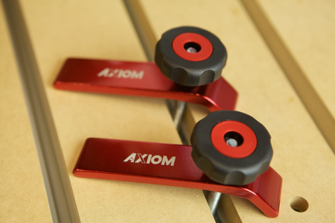 Axiom Aluminum T-Slot Hold Down Clamps for CNC Router Tables, 3 in Capacity (Pair) AHC102