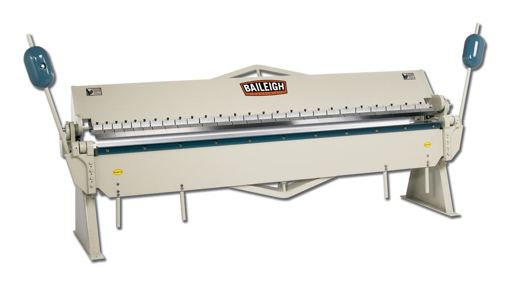 Baileigh Heavy Duty Manually Operated Box and Pan Brake, 10' Length, 14 Gauge Mild Steel Capacity 1000361