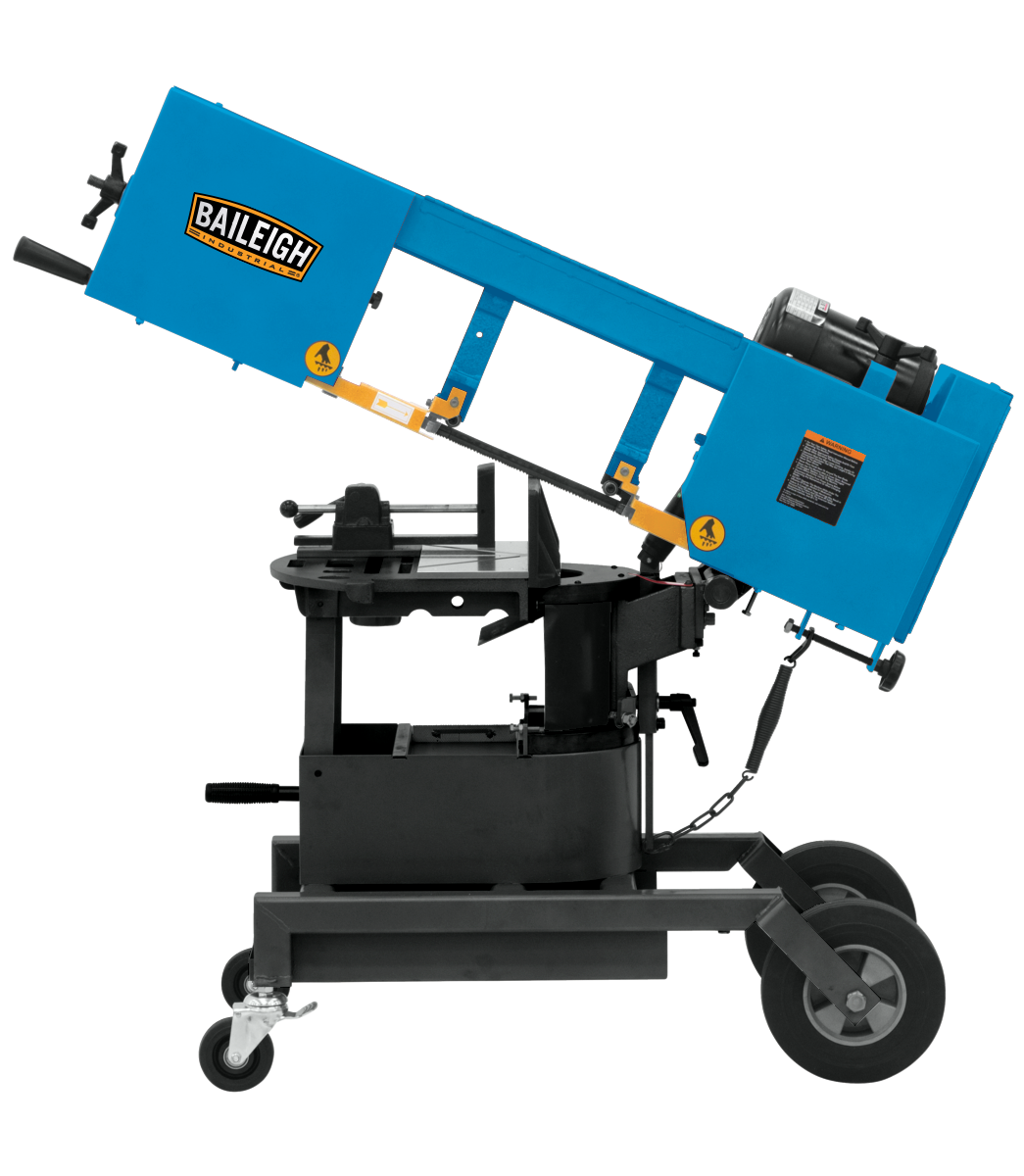 Baileigh BS-10VS 10" Variable Speed Dual Mitering Horizontal Vertical Portable Band Saw with Coolant 1HP, 115V, Single Phase 1232696