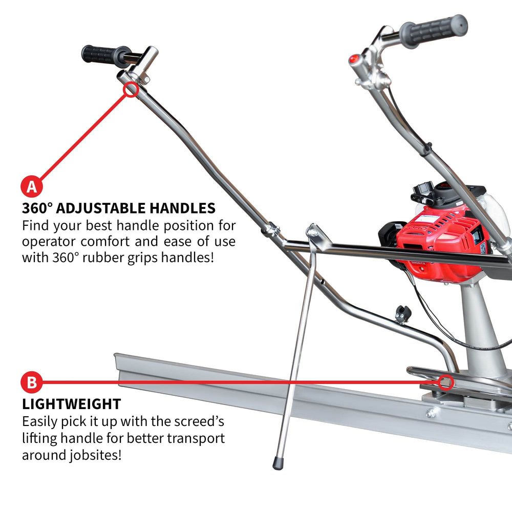 Tomahawk PRO Series Honda Power Screed Single Magnesium Blade Bundle (Choose 4ft, 6ft, 8ft, 10ft, 12ft, 14ft, 16ft) - Machine Horizon