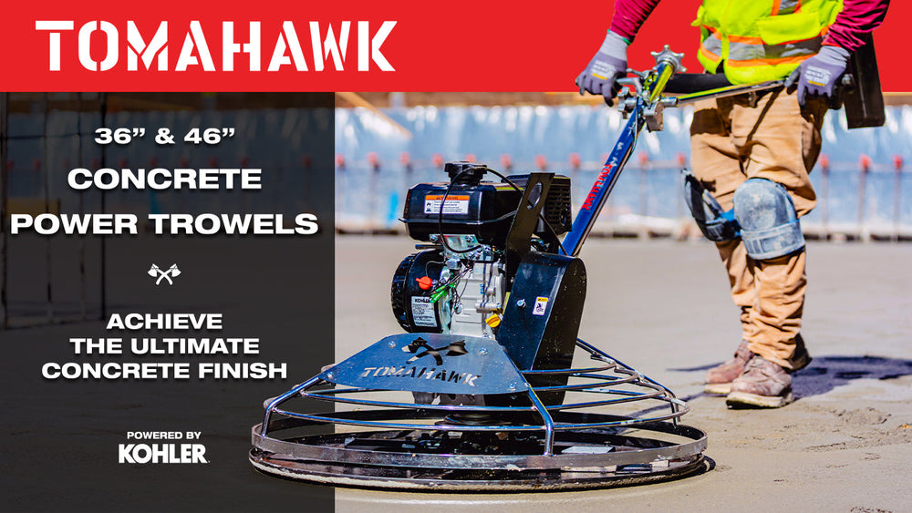 Tomahawk 36" Concrete Power Trowel 6HP Kohler Float Pan Screed Edge Cement Finishing Tool - Machine Horizon
