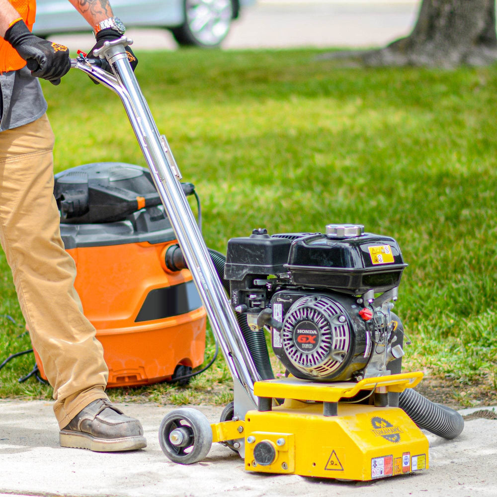 Tomahawk 8” Gas Concrete Scarifier Planer Grinder with 5.5 HP Honda Engine & Drum - Machine Horizon