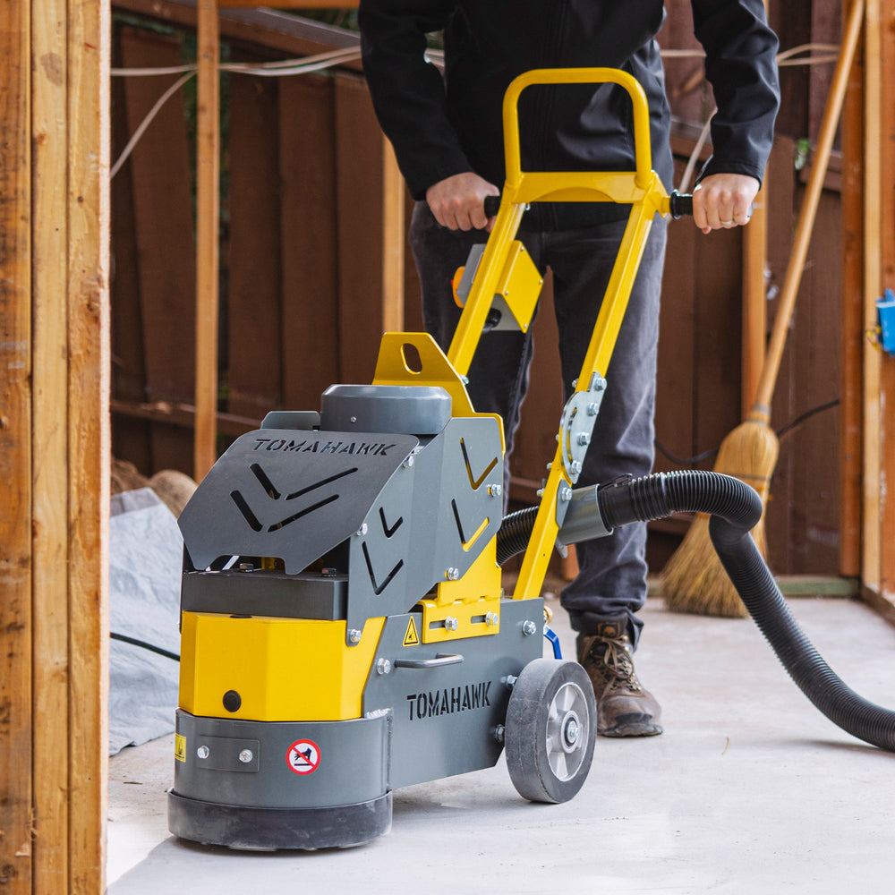 Tomahawk 10" Electric Concrete Floor Grinder 1.5HP Motor for Smoothing, Floor Prep, Coatings - Machine Horizon