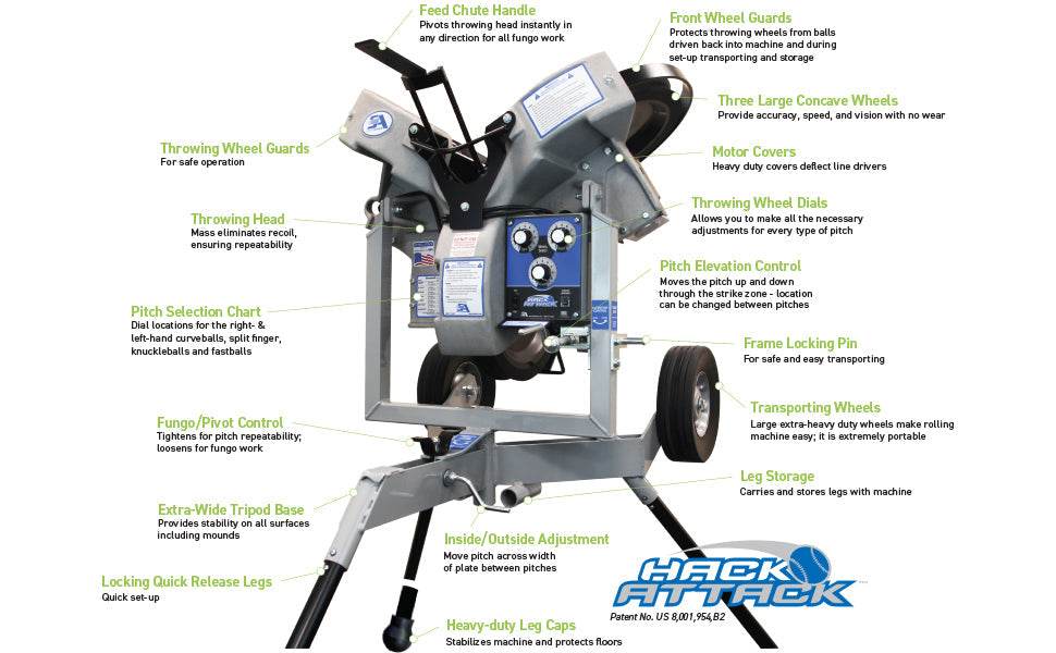 Hack Attack Baseball Pitching Machine - Machine Horizon