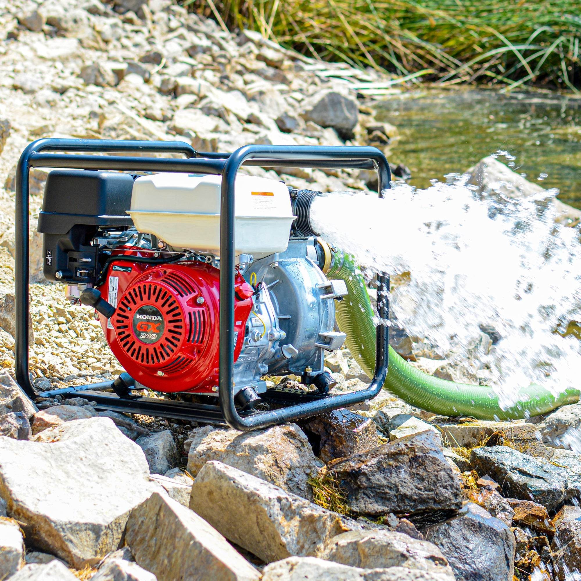 Tomahawk 3 Inch Trash Water Pump 375 GPM 8 HP GX270 powered by Honda Portable Utility - Machine Horizon
