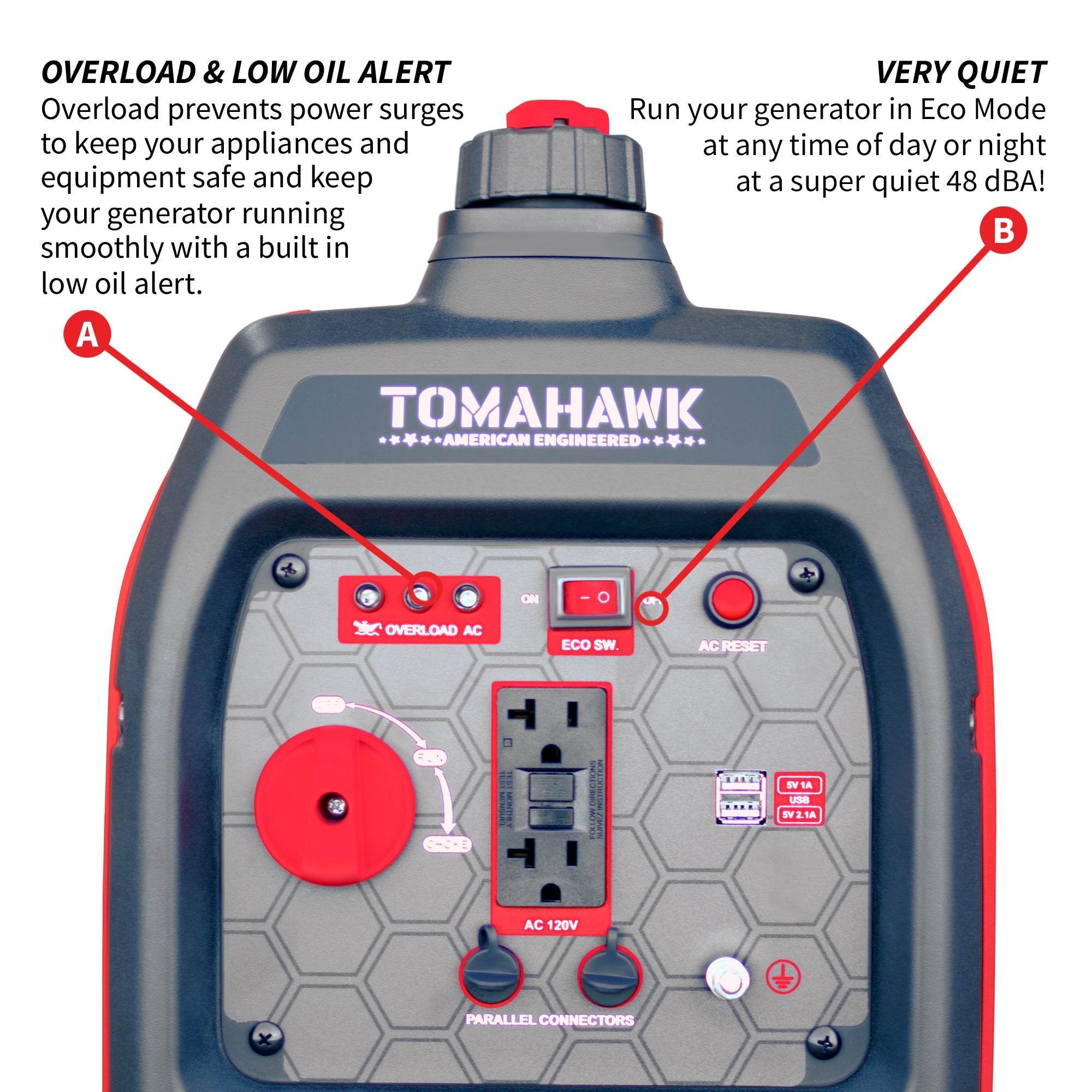 Tomahawk 2000 Watt Inverter Generator Super Quiet Portable Gas Power Professional Use - Machine Horizon