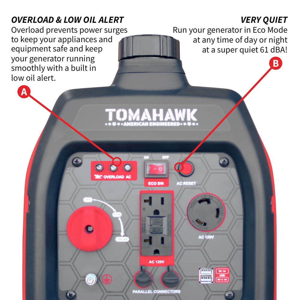 Tomahawk 3000 Watt Inverter Generator Super Quiet Portable Gas Power Professional Use - Machine Horizon