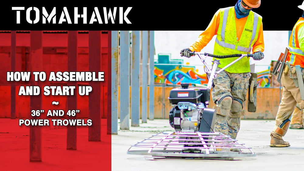 Tomahawk 36" Concrete Power Trowel 6HP Kohler Float Pan Screed Edge Cement Finishing Tool - Machine Horizon