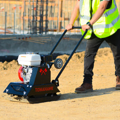 Tomahawk 5.5 HP Honda Vibratory Plate Compactor Tamper for Ground, Gravel, Dirt, Asphalt, Compaction - Machine Horizon