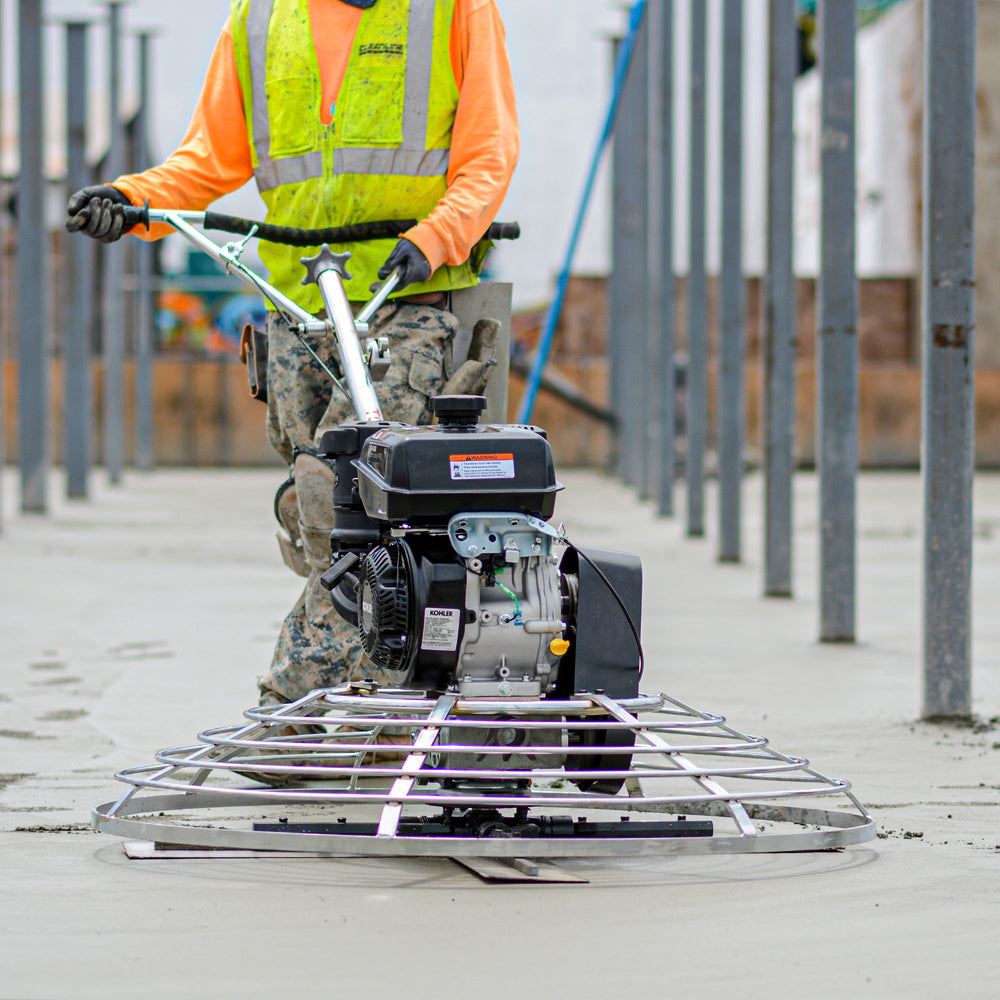 Tomahawk 36" Concrete Power Trowel 6HP Kohler Float Pan Screed Edge Cement Finishing Tool - Machine Horizon