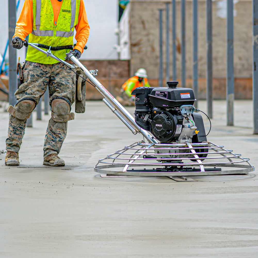 Tomahawk 36" Concrete Power Trowel 6HP Kohler Float Pan Screed Edge Cement Finishing Tool - Machine Horizon