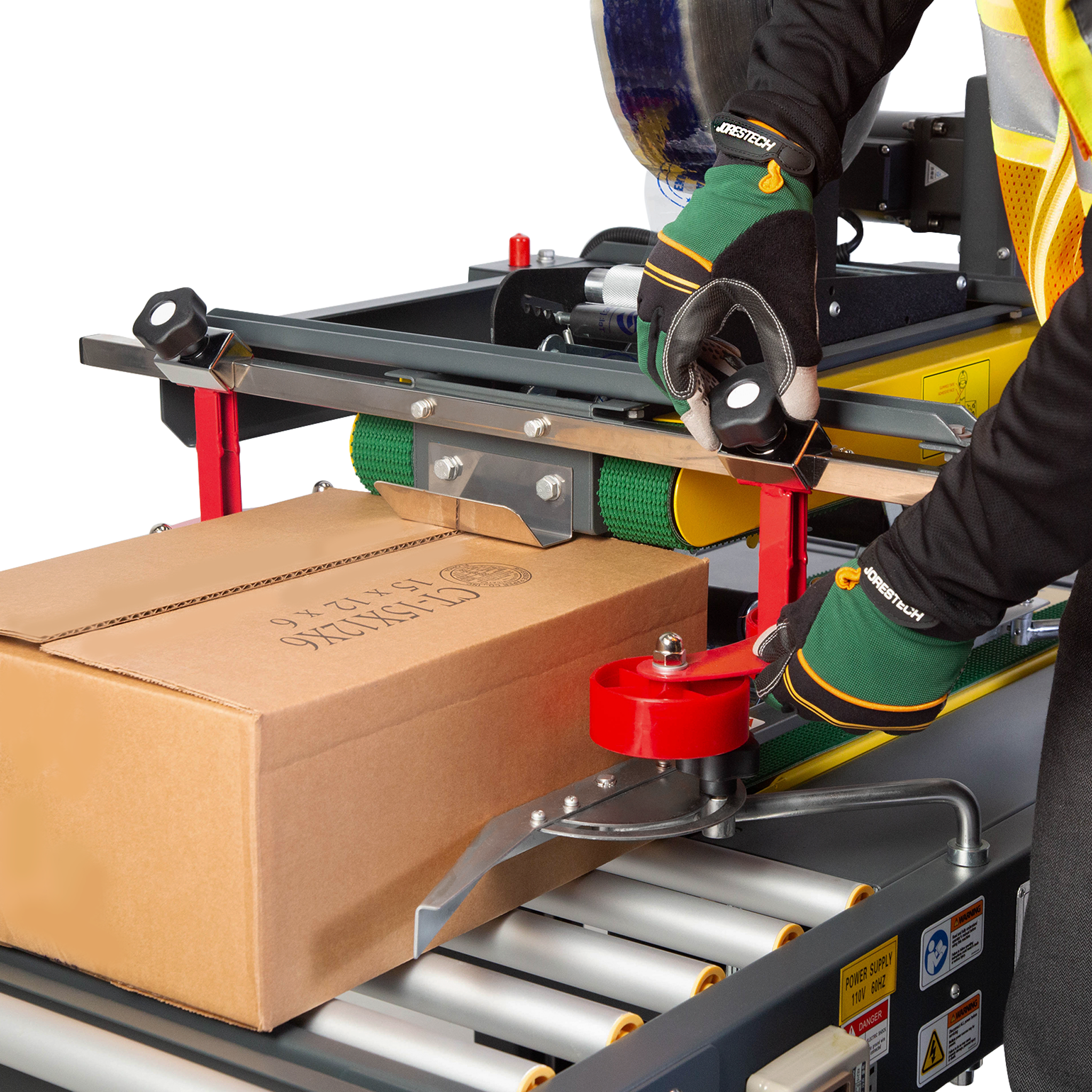 Jores Technologies Semi-Automatic Case Sealing Machine with Top/Bottom Traction