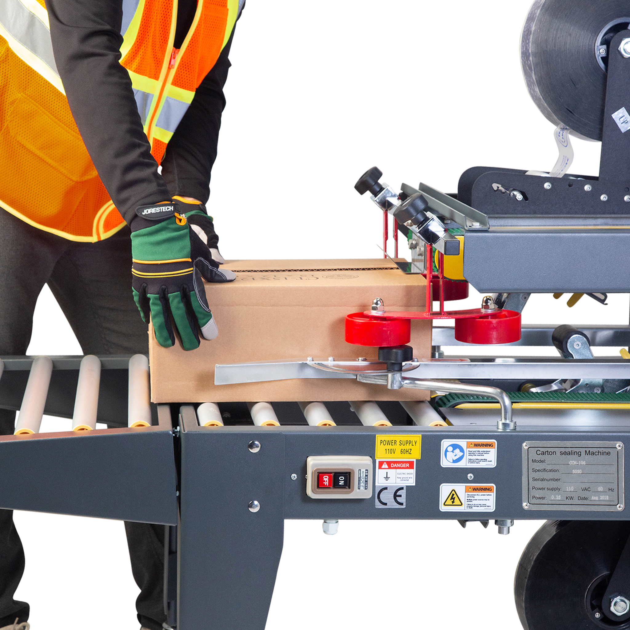 Jores Technologies Semi-Automatic Case Sealing Machine with Top/Bottom Traction