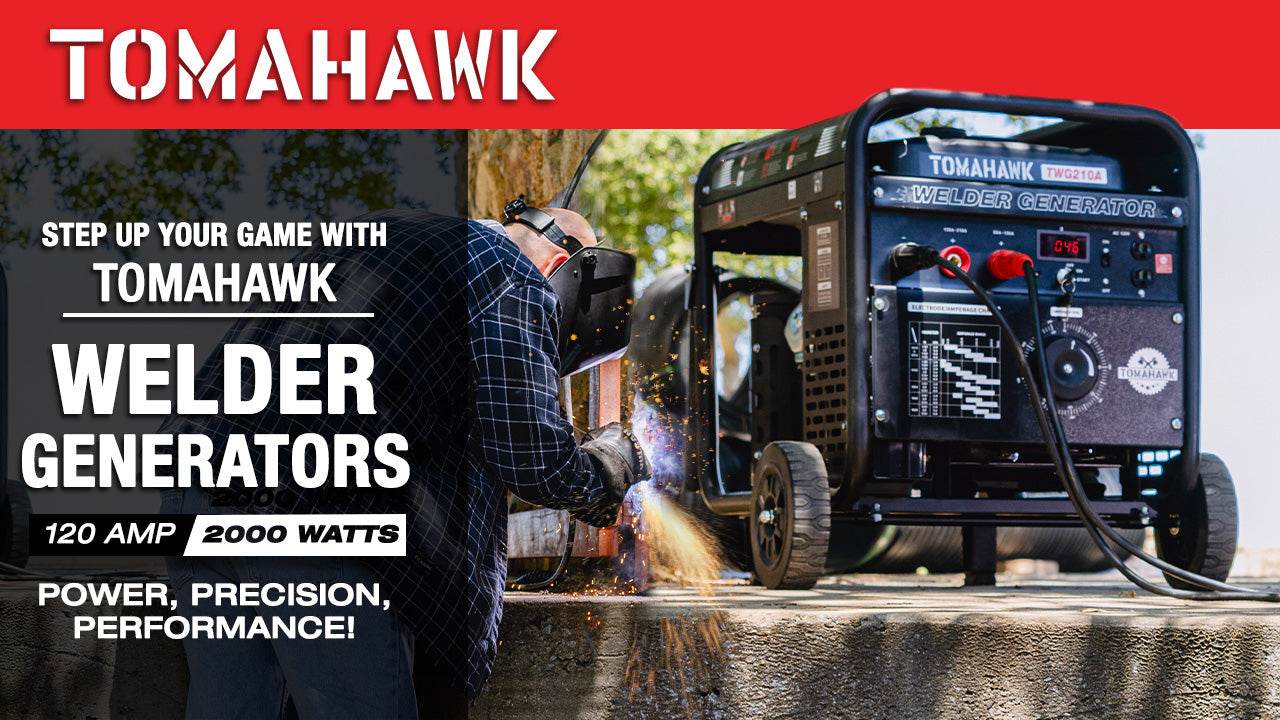 Tomahawk 210 Amp Engine Driven Welder Generator 2000 Watt 15 HP Gas Powered - Machine Horizon