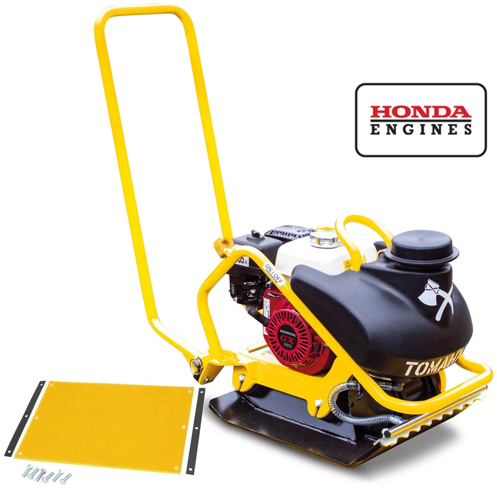 Tomahawk 5.5 HP Honda Vibratory Plate Compactor for Asphalt Aggregate Soil Compaction - Machine Horizon