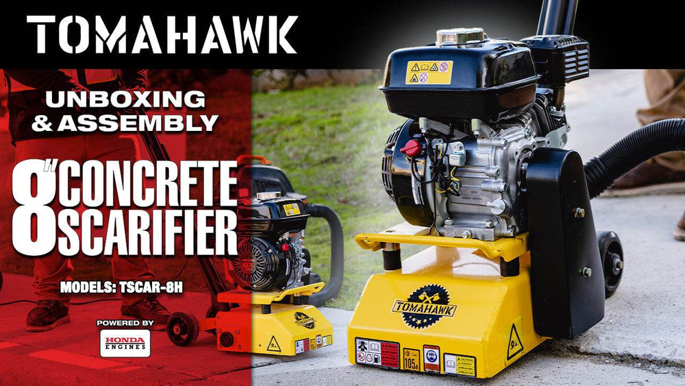 Tomahawk 8” Gas Concrete Scarifier Planer Grinder with 5.5 HP Honda Engine & Drum - Machine Horizon
