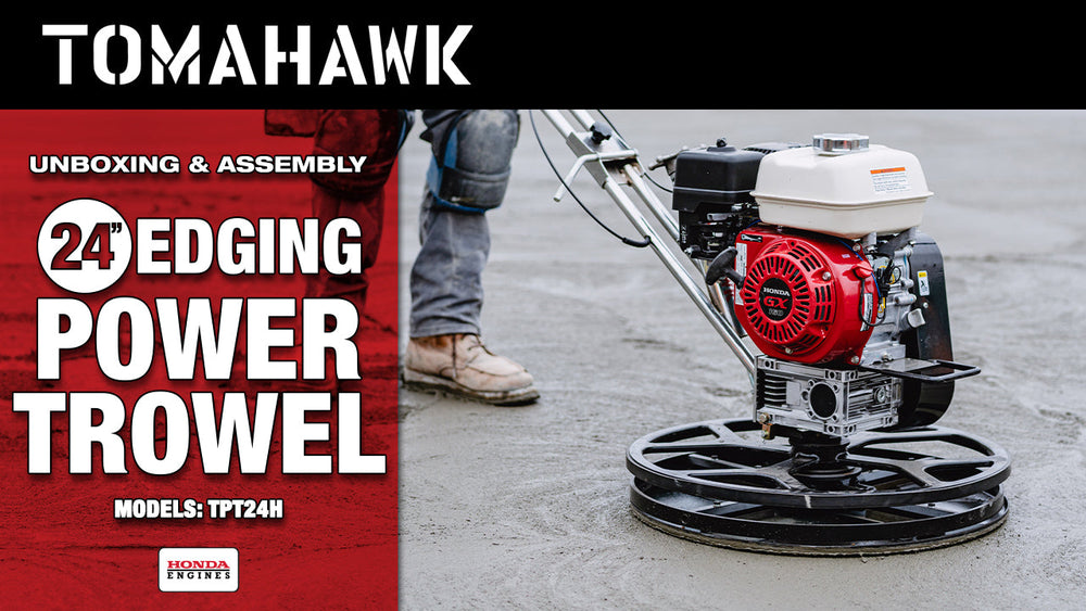 Tomahawk 24" Concrete Power Trowel Edger 6HP Kohler Float Pan Blade Screed Finishing Tool - Machine Horizon