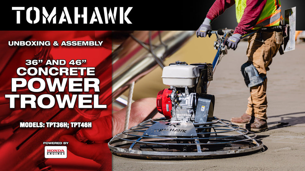Tomahawk 36" Concrete Power Trowel 5.5HP Honda with Float Pan Cement Finishing Tool - Machine Horizon