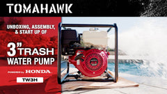 Tomahawk 3 Inch Trash Water Pump 375 GPM 8 HP GX270 powered by Honda Portable Utility - Machine Horizon